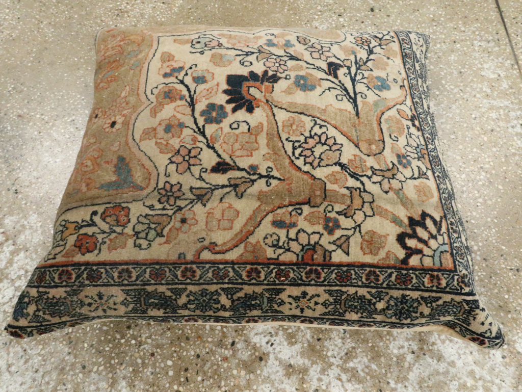 Antique Persian Tabriz Haji Jalili Pillow, No.29139 - Gsblank