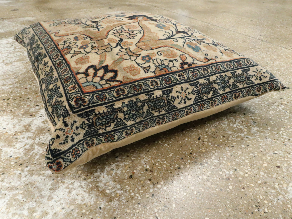 Antique Persian Tabriz Haji Jalili Pillow, No.29139 - Gsblank