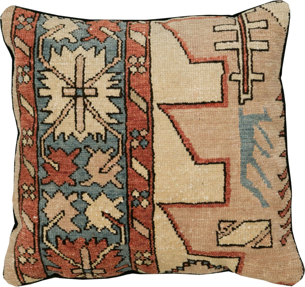 Antique Persian Serapi Square Pillow, No.29140 - Gsblank