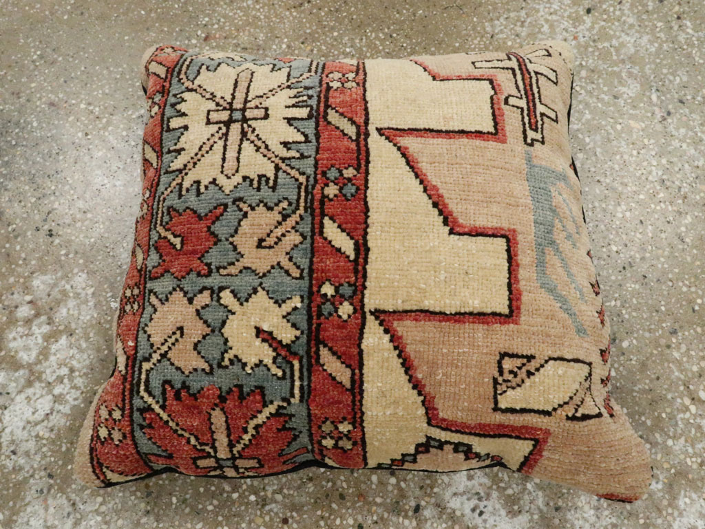 Antique Persian Serapi Square Pillow, No.29140 - Gsblank