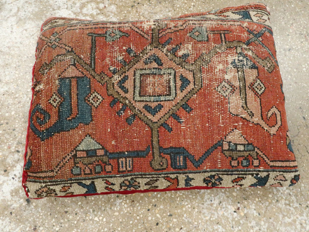 Antique Persian Heriz Pillow, No.29141 - Gsblank