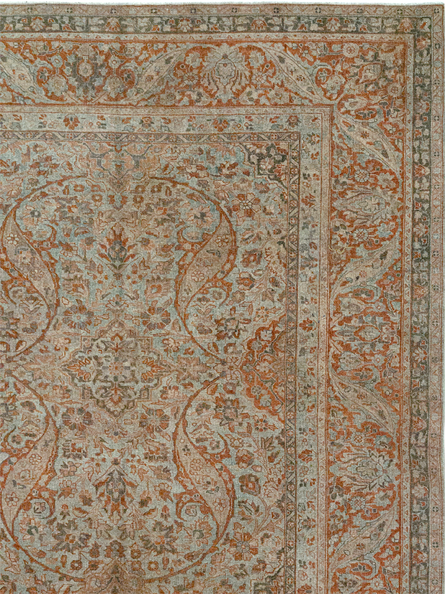 Antique Persian Tabriz Room Size Carpet, No.29146 - Gsblank