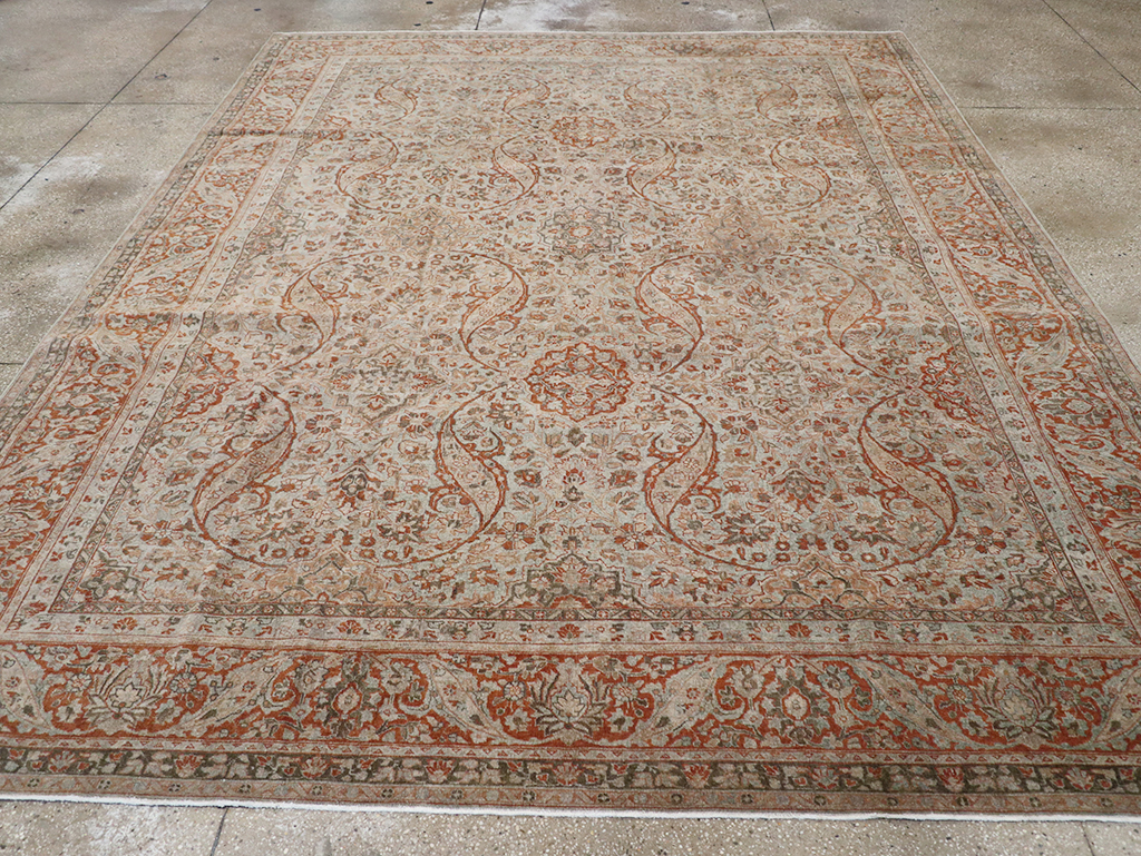 Antique Persian Tabriz Room Size Carpet, No.29146 - Gsblank