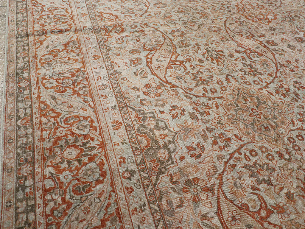Antique Persian Tabriz Room Size Carpet, No.29146 - Gsblank