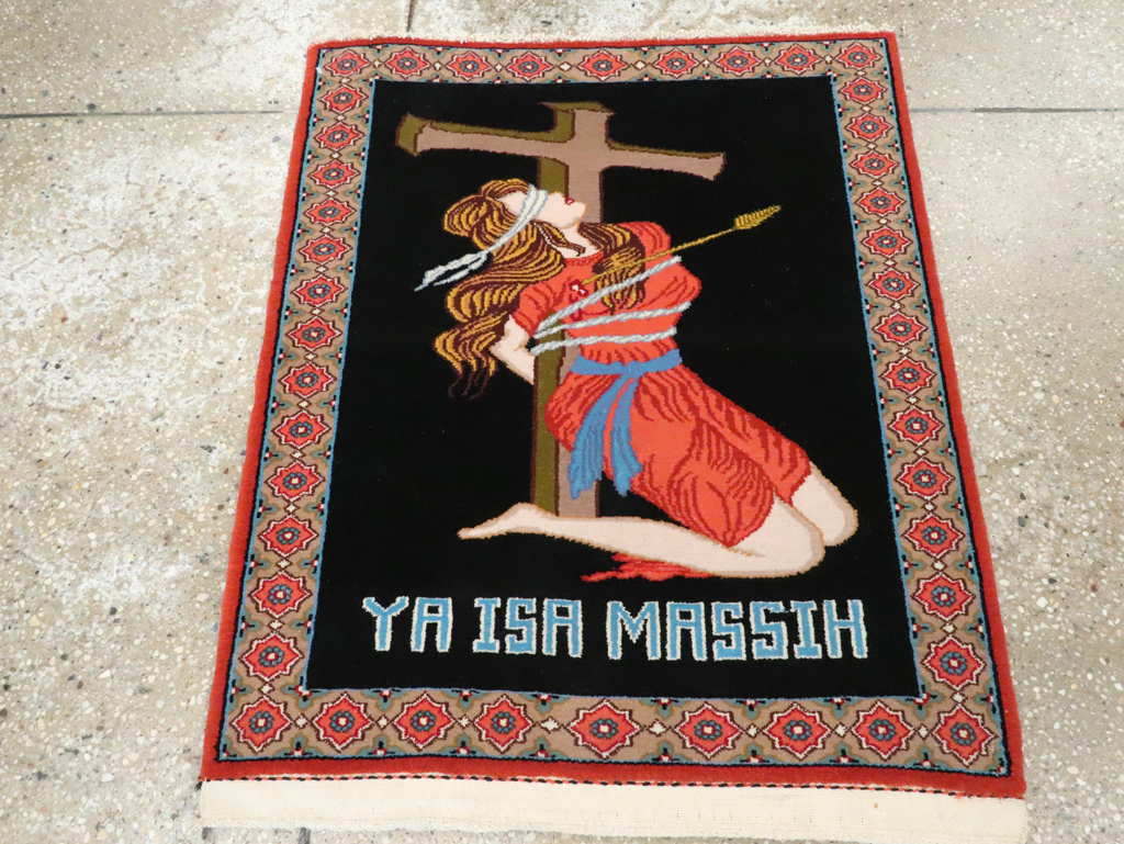 Vintage Persian Tabriz Pictorial Rug (Pair: 2 of 2), No.29147 - Gsblank