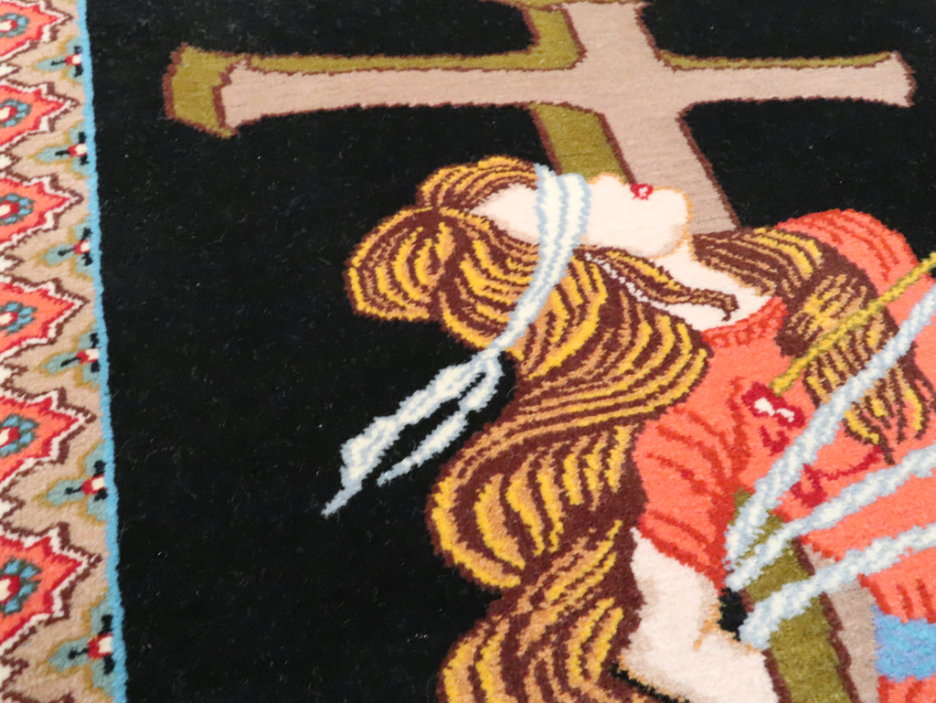 Vintage Persian Tabriz Pictorial Rug (Pair: 2 of 2), No.29147 - Gsblank