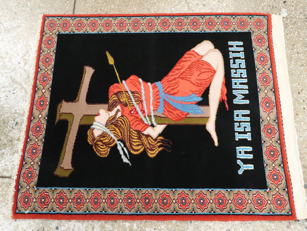 Vintage Persian Tabriz Pictorial Rug (Pair: 2 of 2), No.29147 - Gsblank