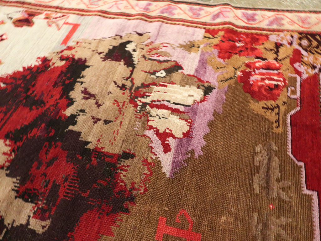 Vintage Pictorial Karabagh Rug, No.29157 - Gsblank