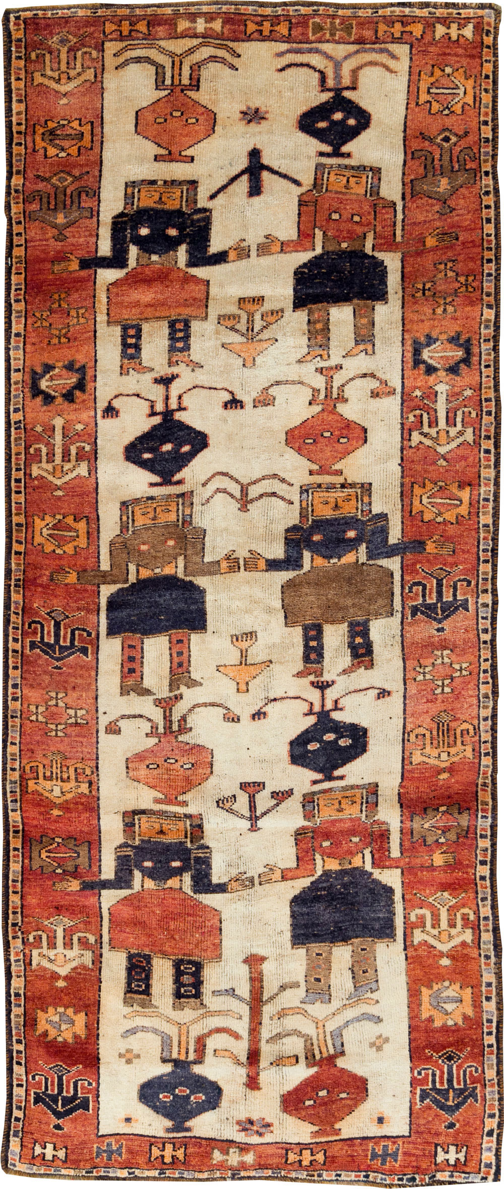 Vintage Persian Bakhtiari Pictorial Rug, No.29169 - Gsblank