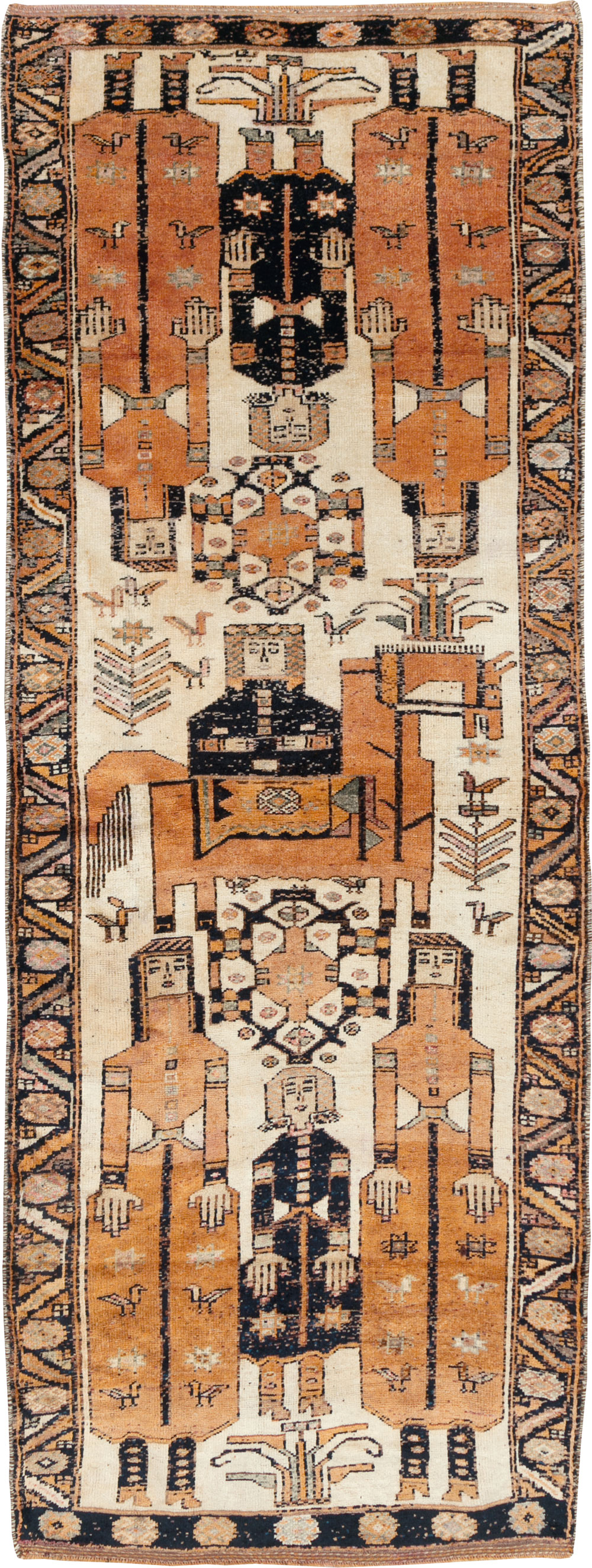 Vintage Persian Bakhtiari Pictorial Rug, No.29171 - Gsblank