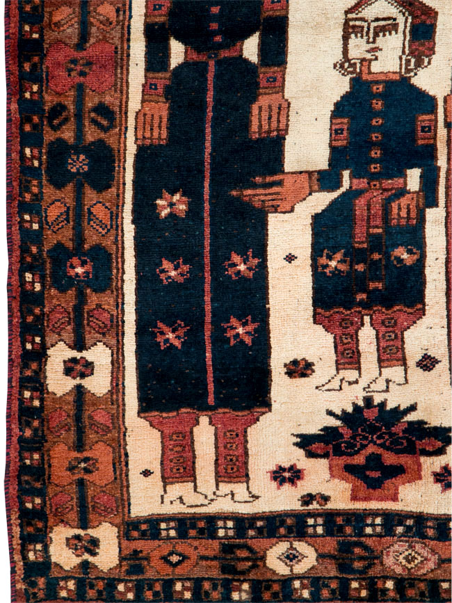 Vintage Persian Bakhtiari Pictorial Rug, No.29172 - Gsblank