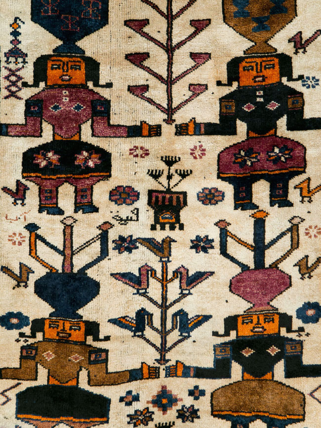 Vintage Bakhtiari Pictorial Rug, No.29174 - Gsblank
