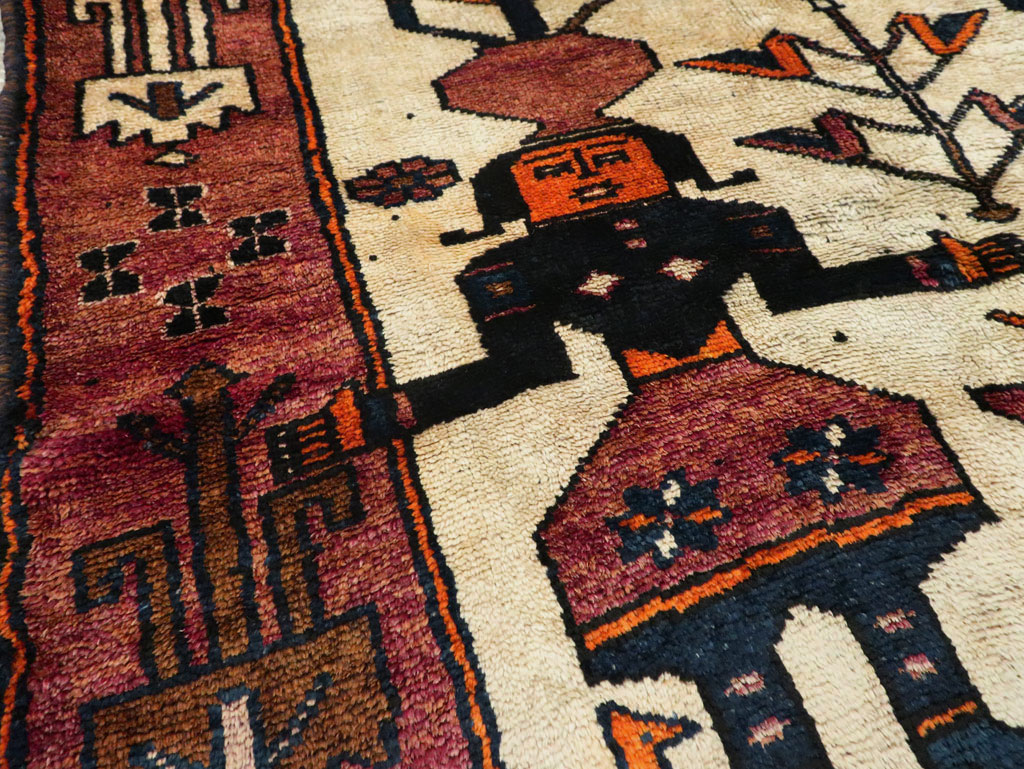 Vintage Bakhtiari Pictorial Rug, No.29174 - Gsblank