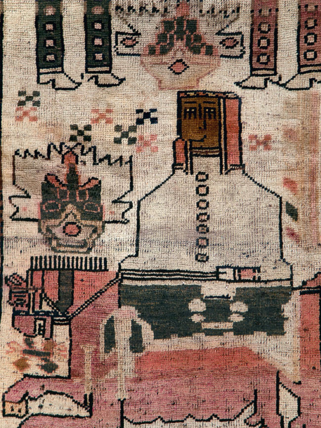 Vintage Persian Pictorial Bakhtiari Rug, No.29180 - Gsblank