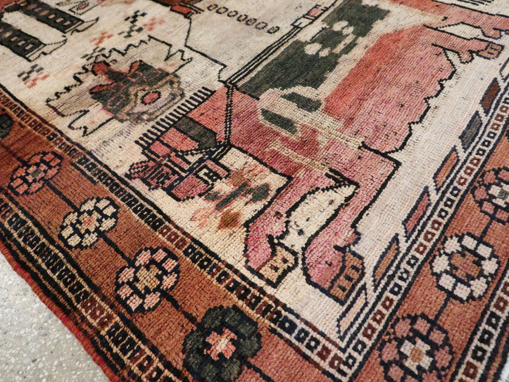 Vintage Persian Pictorial Bakhtiari Rug, No.29180 - Gsblank