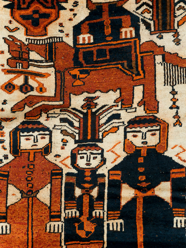 Vintage Persian Bakhtiari Pictorial Runner, No.29185 - Gsblank