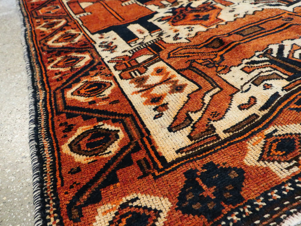 Vintage Persian Bakhtiari Pictorial Runner, No.29185 - Gsblank