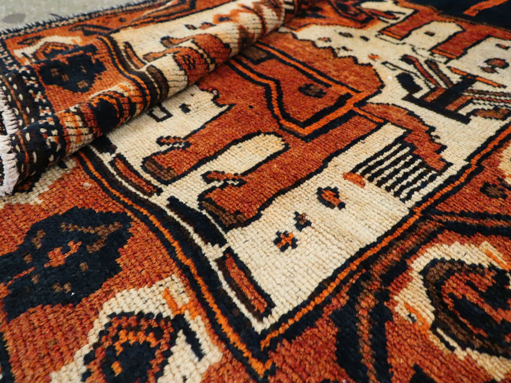 Vintage Persian Bakhtiari Pictorial Runner, No.29185 - Gsblank