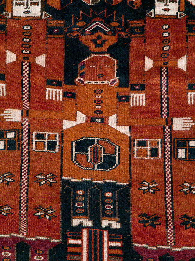 Vintage Persian Pictorial Bakhtiari Rug, No.29187 - Gsblank