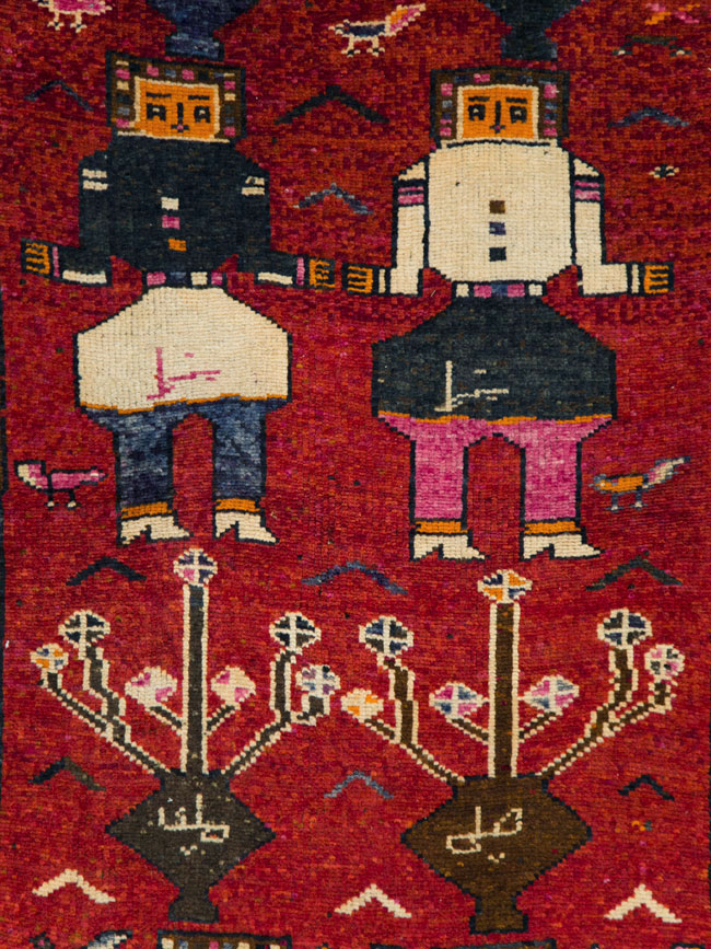 Vintage Persian Pictorial Bakhtiari Rug, No.29188 - Gsblank