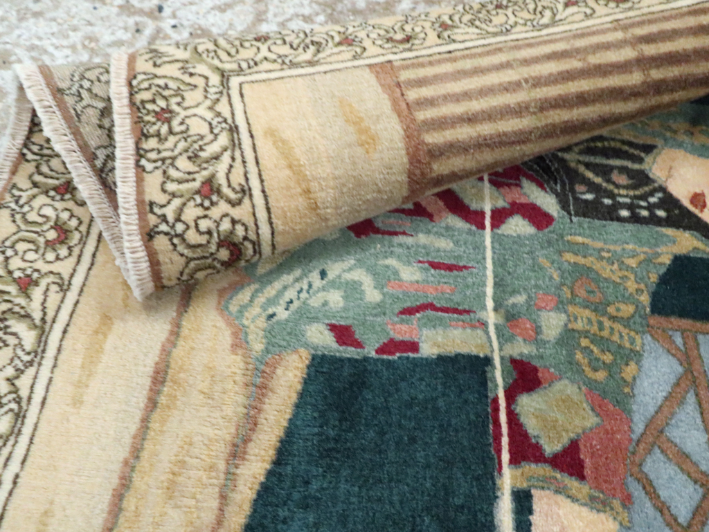 Vintage Persian Tabriz Pictorial Rug, No.29194 - Gsblank