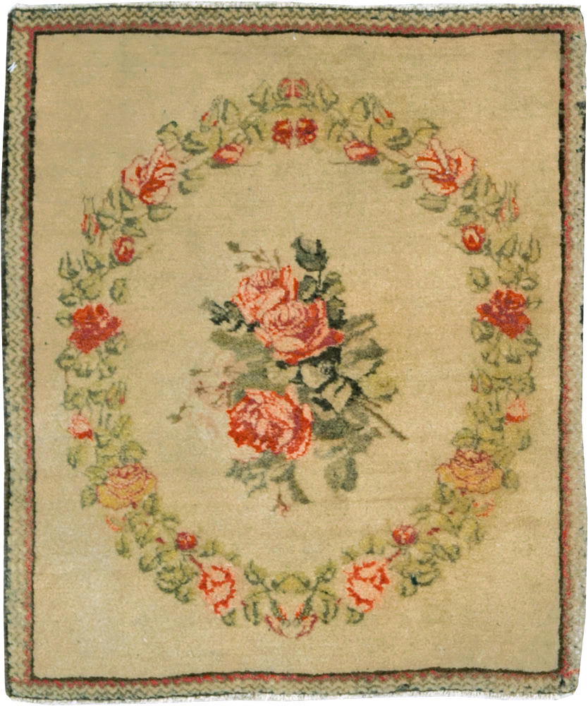 Antique Persian Kashan Throw Rug (Pair: 2 of 2), No.29213 - Gsblank