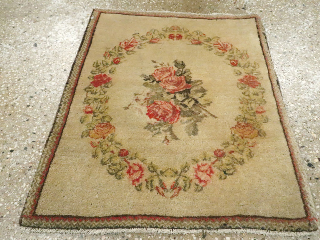 Antique Persian Kashan Throw Rug (Pair: 2 of 2), No.29213 - Gsblank