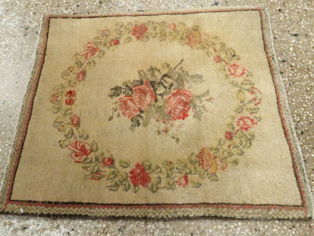 Antique Persian Kashan Throw Rug (Pair: 2 of 2), No.29213 - Gsblank