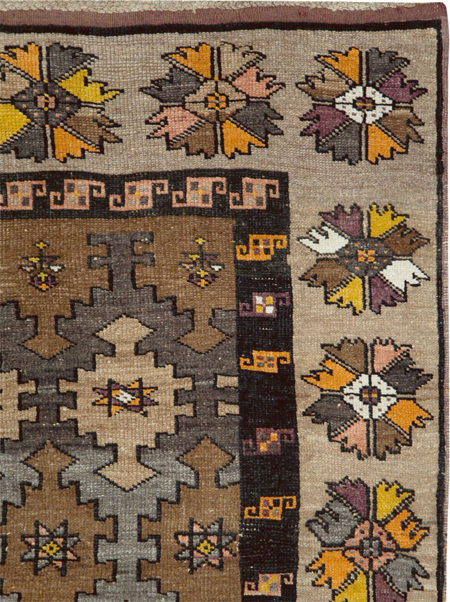 Vintage Turkish Anatolian Wide Gallery Runner, No.29223 - Gsblank