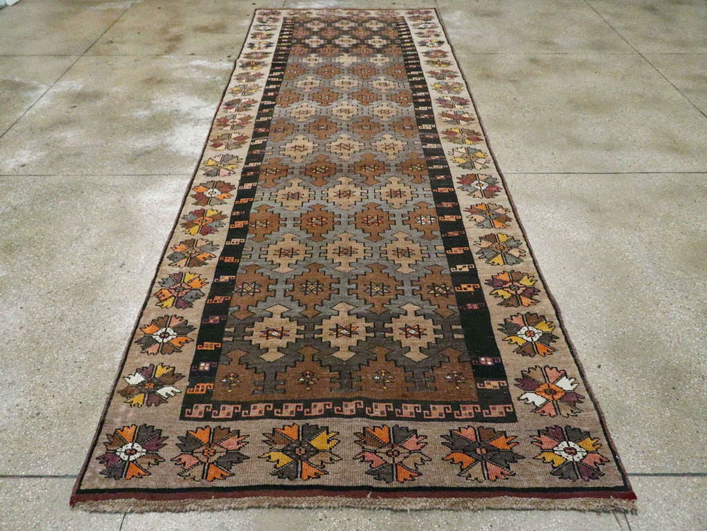 Vintage Turkish Anatolian Wide Gallery Runner, No.29223 - Gsblank