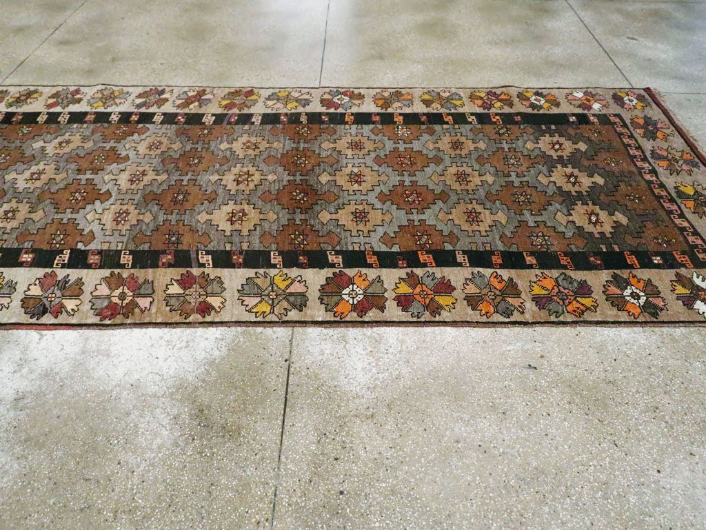 Vintage Turkish Anatolian Wide Gallery Runner, No.29223 - Gsblank