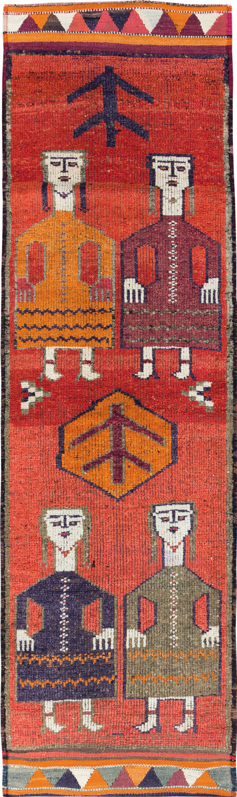 Vintage Turkish Anatolian Pictorial Runner, No.29231 - Gsblank