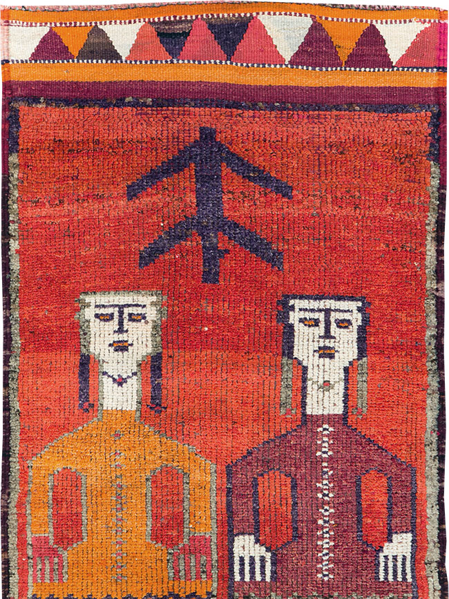 Vintage Turkish Anatolian Pictorial Runner, No.29231 - Gsblank