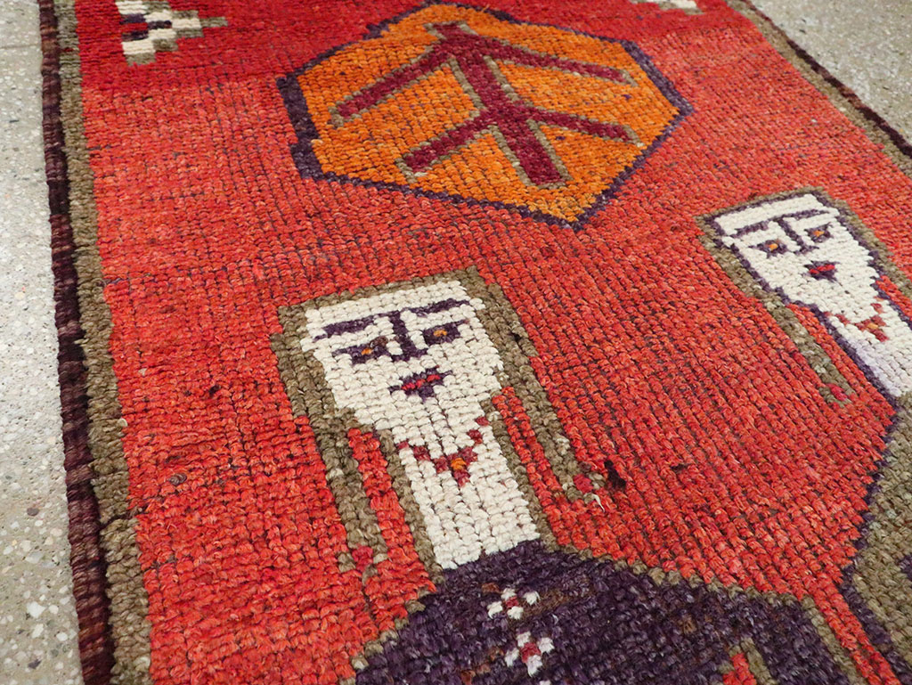 Vintage Turkish Anatolian Pictorial Runner, No.29231 - Gsblank