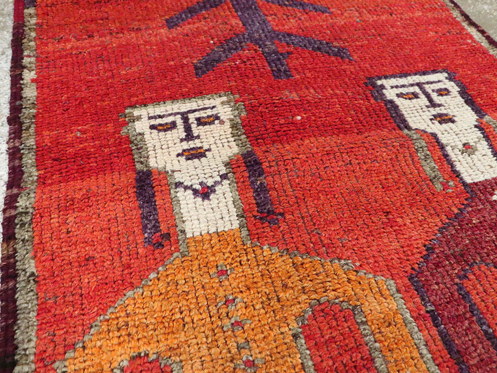 Vintage Turkish Anatolian Pictorial Runner, No.29231 - Gsblank