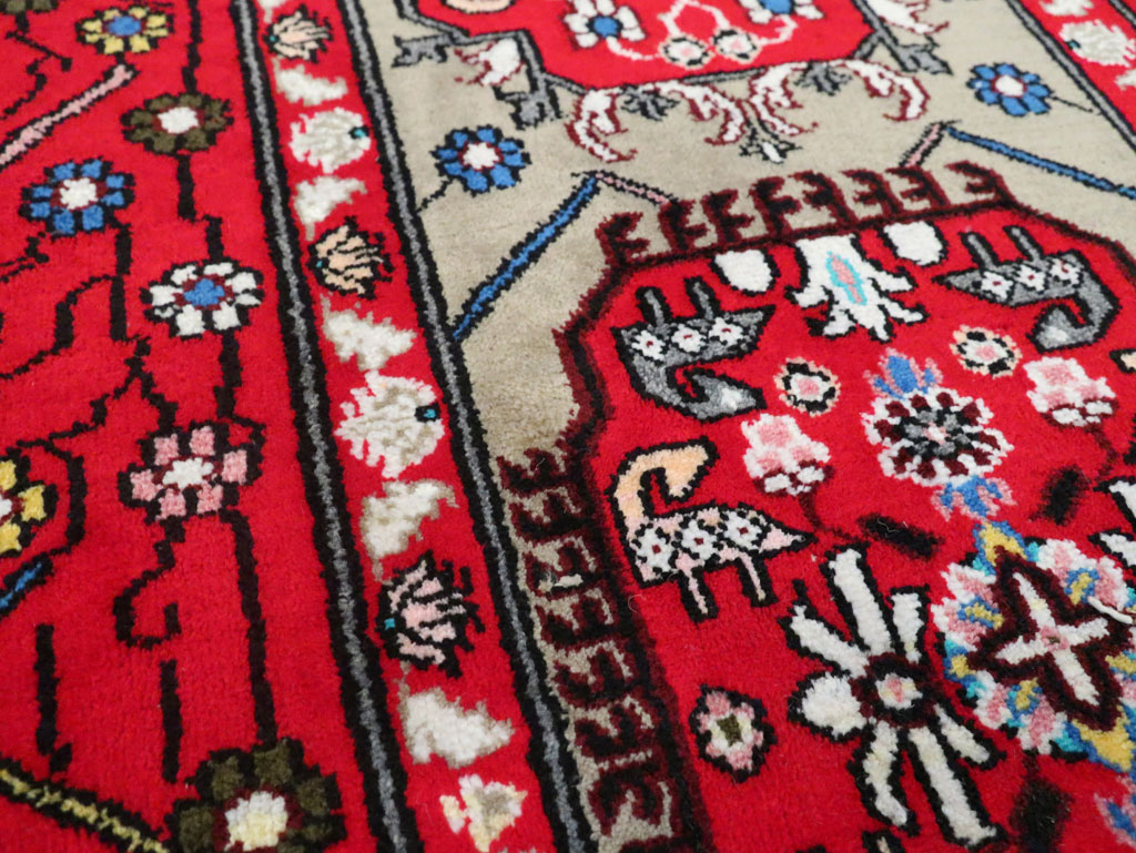 Vintage Persian Tabriz Throw Rug (Pair: 2 of 2), No.29241 - Gsblank
