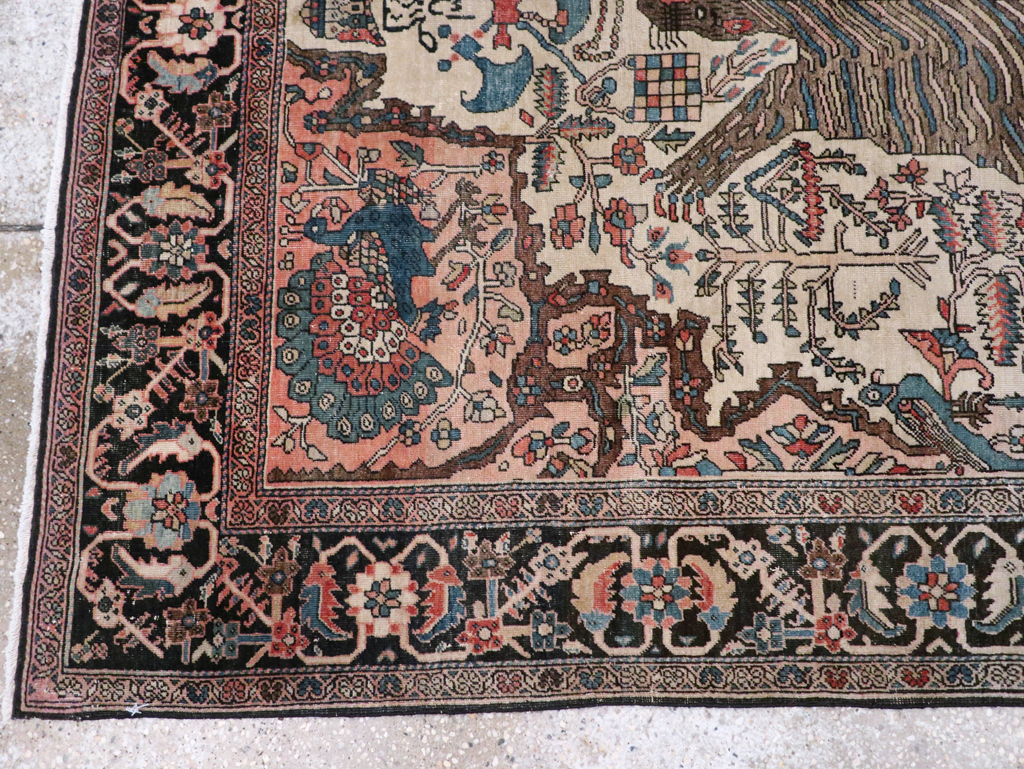 Antique Sarouk Farahan Pictorial Rug, No.29250 - Gsblank