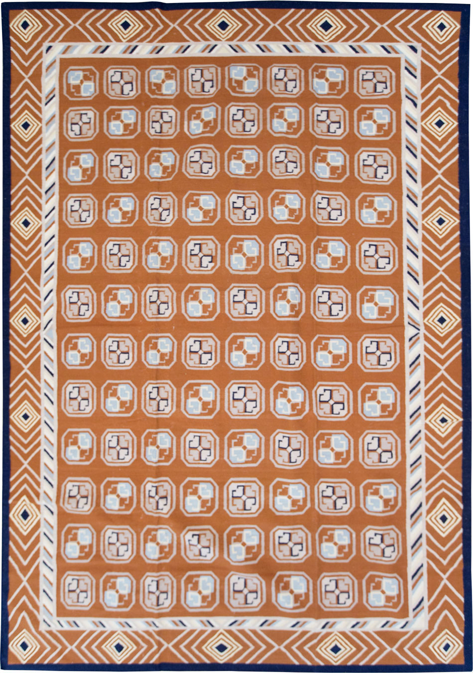 Modern Indian Flatweave Dhurrie Large Room Size Carpet, No.29266 - Gsblank
