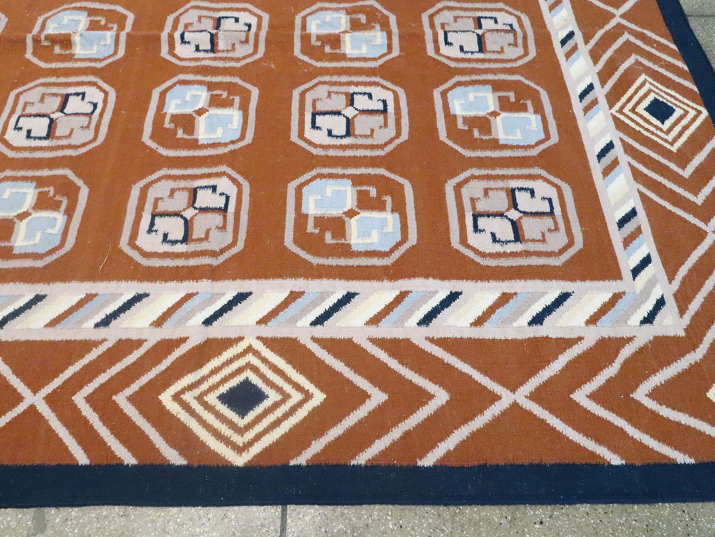 Modern Indian Flatweave Dhurrie Large Room Size Carpet, No.29266 - Gsblank