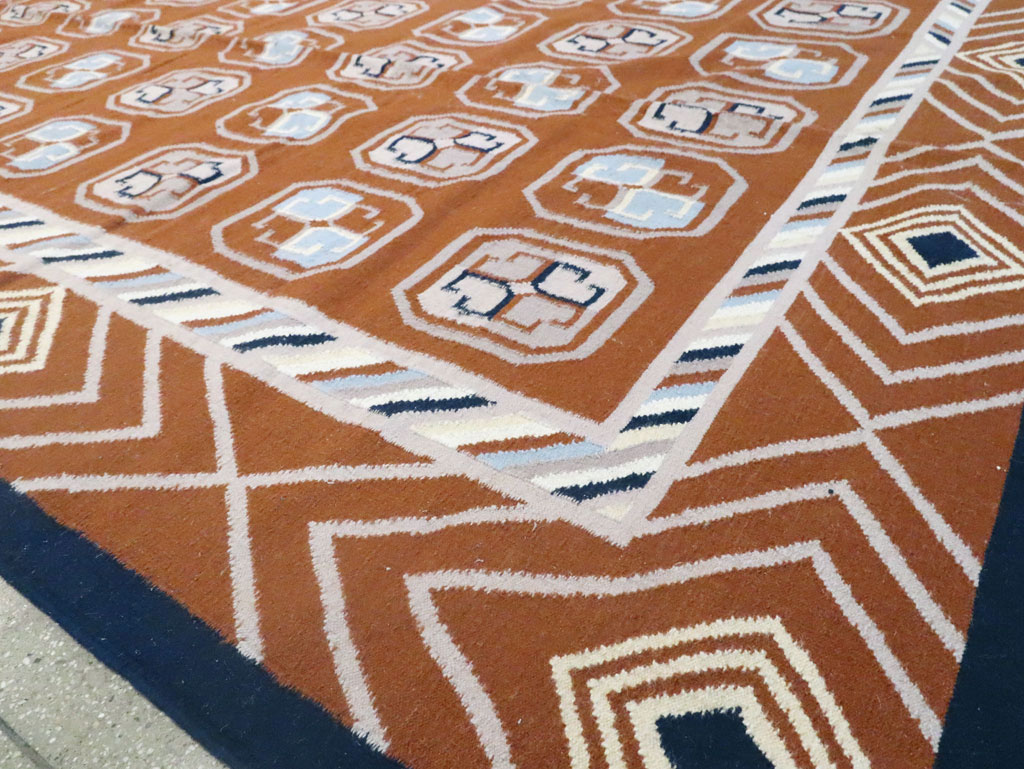 Modern Indian Flatweave Dhurrie Large Room Size Carpet, No.29266 - Gsblank