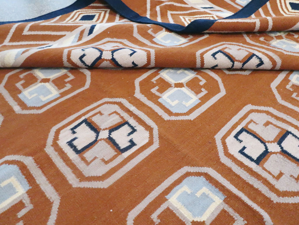 Modern Indian Flatweave Dhurrie Large Room Size Carpet, No.29266 - Gsblank