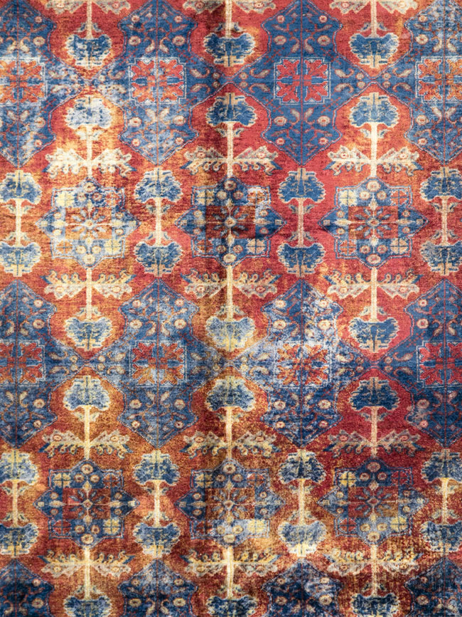 Vintage Central Asian Silk Turkoman Tribal Accent Rug, No.29268 - Gsblank