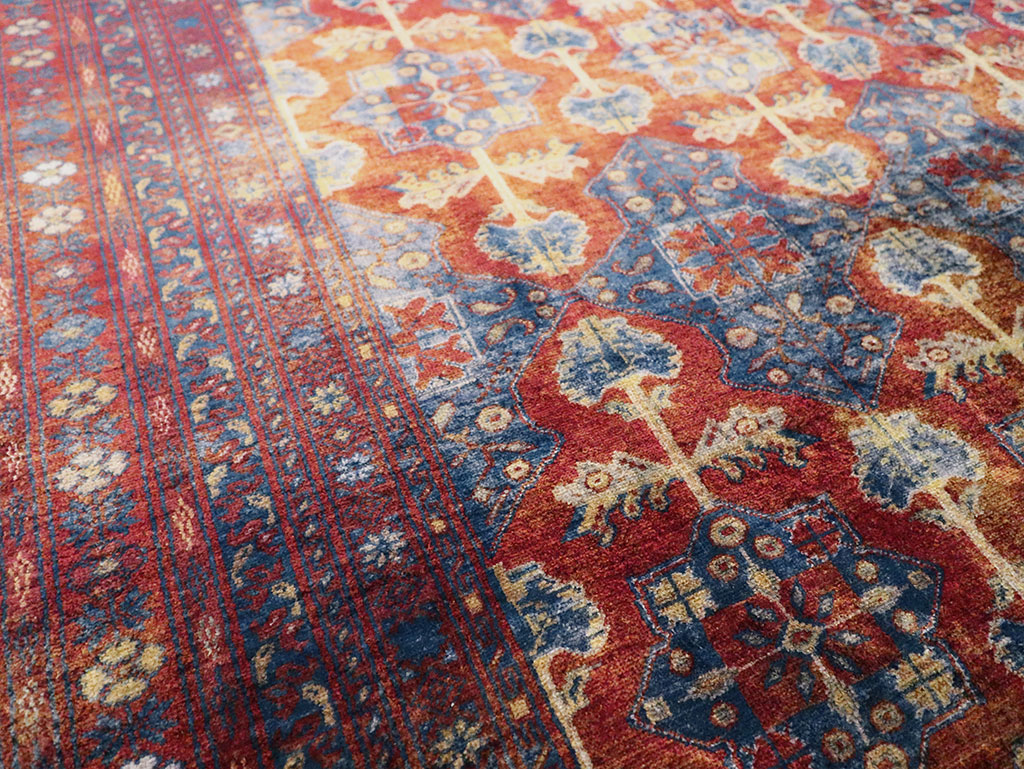 Vintage Central Asian Silk Turkoman Tribal Accent Rug, No.29268 - Gsblank