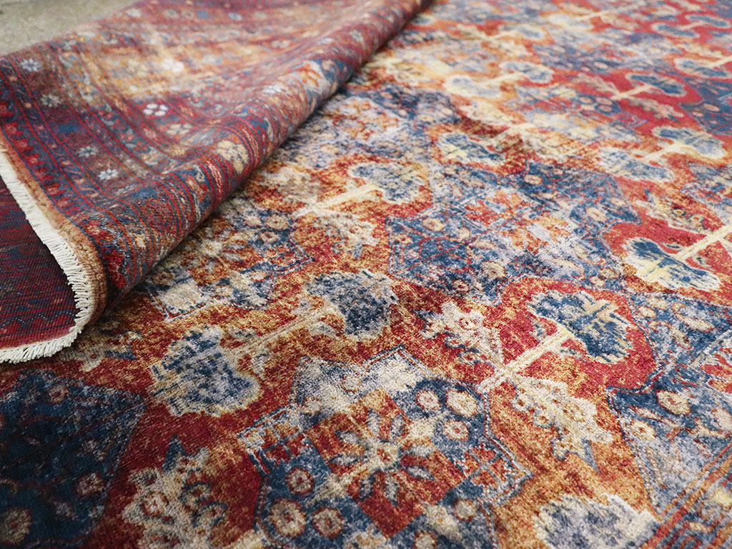 Vintage Central Asian Silk Turkoman Tribal Accent Rug, No.29268 - Gsblank