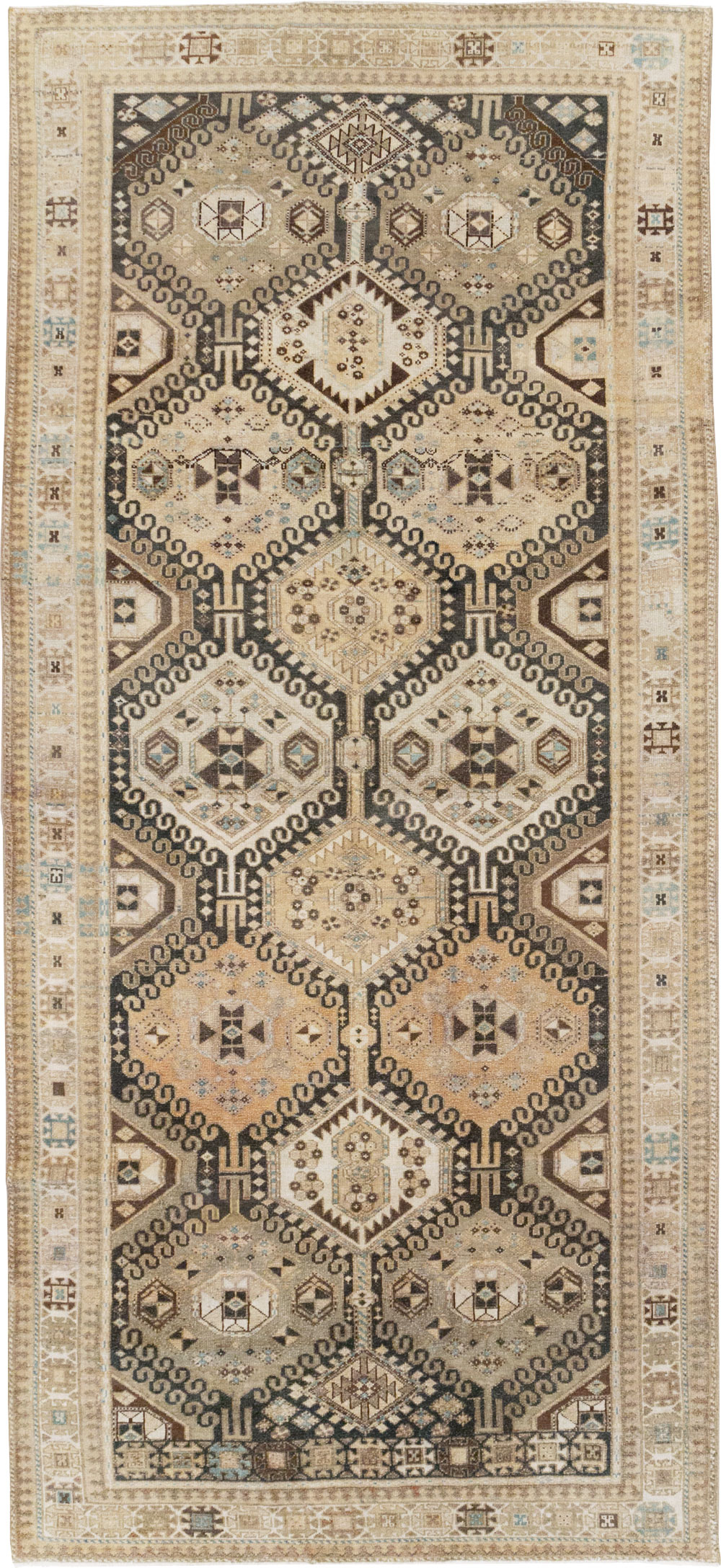 Vintage Persian Bakhtiari Tribal Wide Gallery Runner, No.29279 - Gsblank