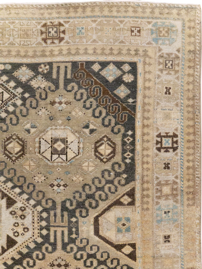 Vintage Persian Bakhtiari Tribal Wide Gallery Runner, No.29279 - Gsblank