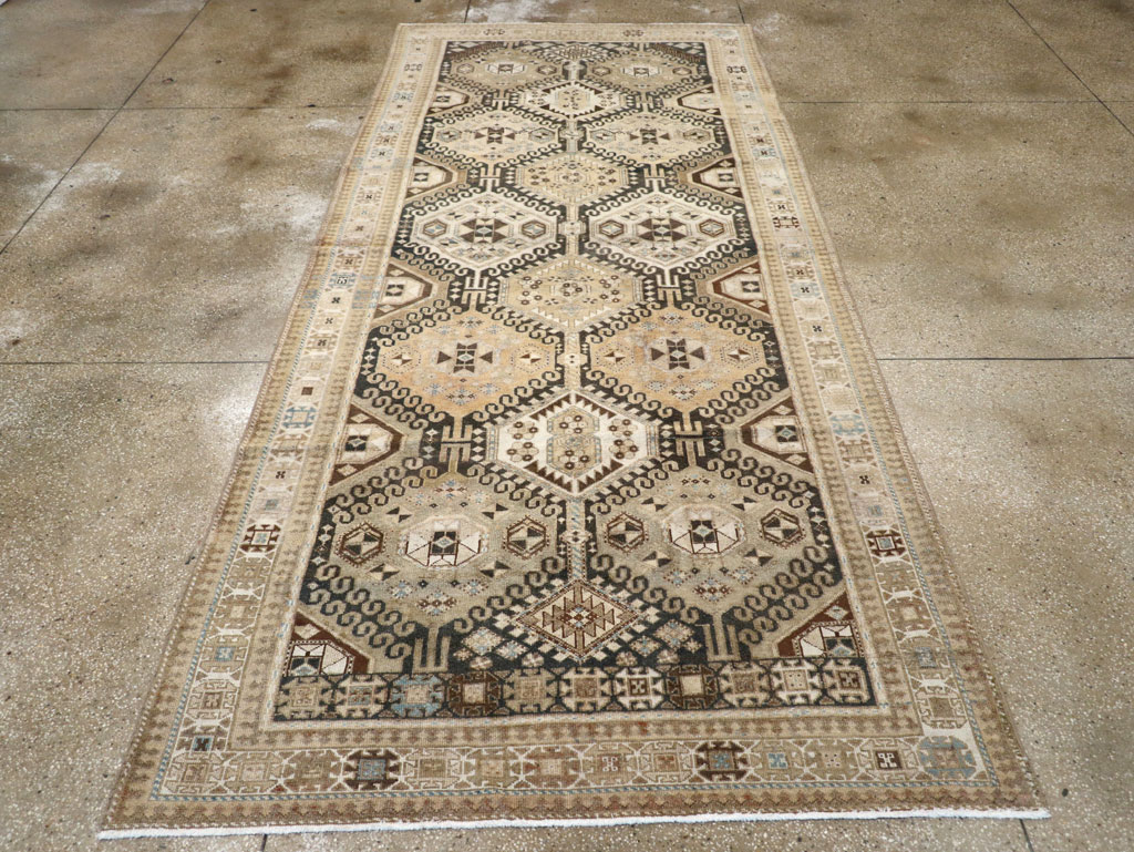 Vintage Persian Bakhtiari Tribal Wide Gallery Runner, No.29279 - Gsblank