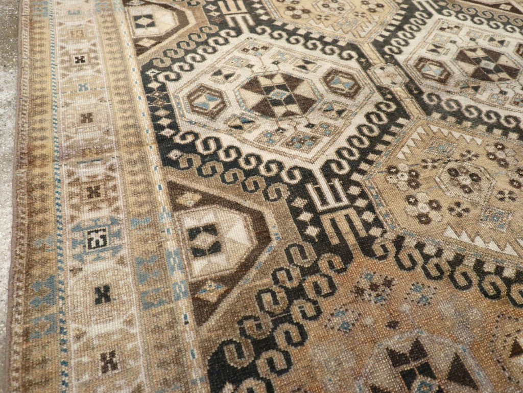 Vintage Persian Bakhtiari Tribal Wide Gallery Runner, No.29279 - Gsblank