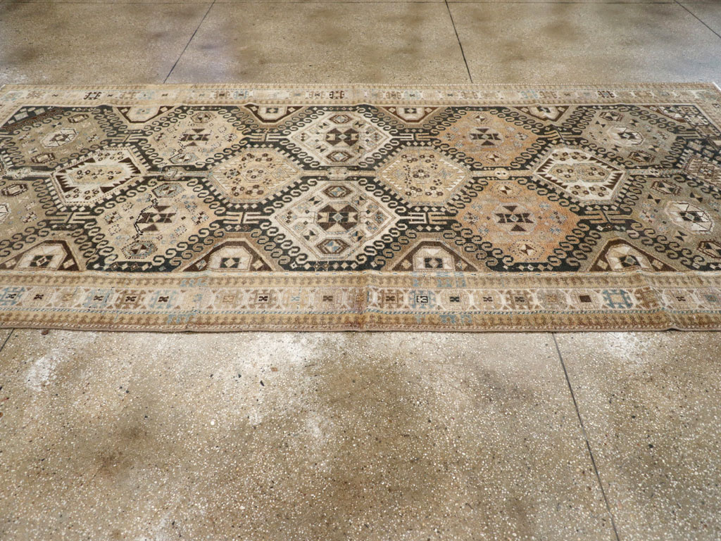 Vintage Persian Bakhtiari Tribal Wide Gallery Runner, No.29279 - Gsblank