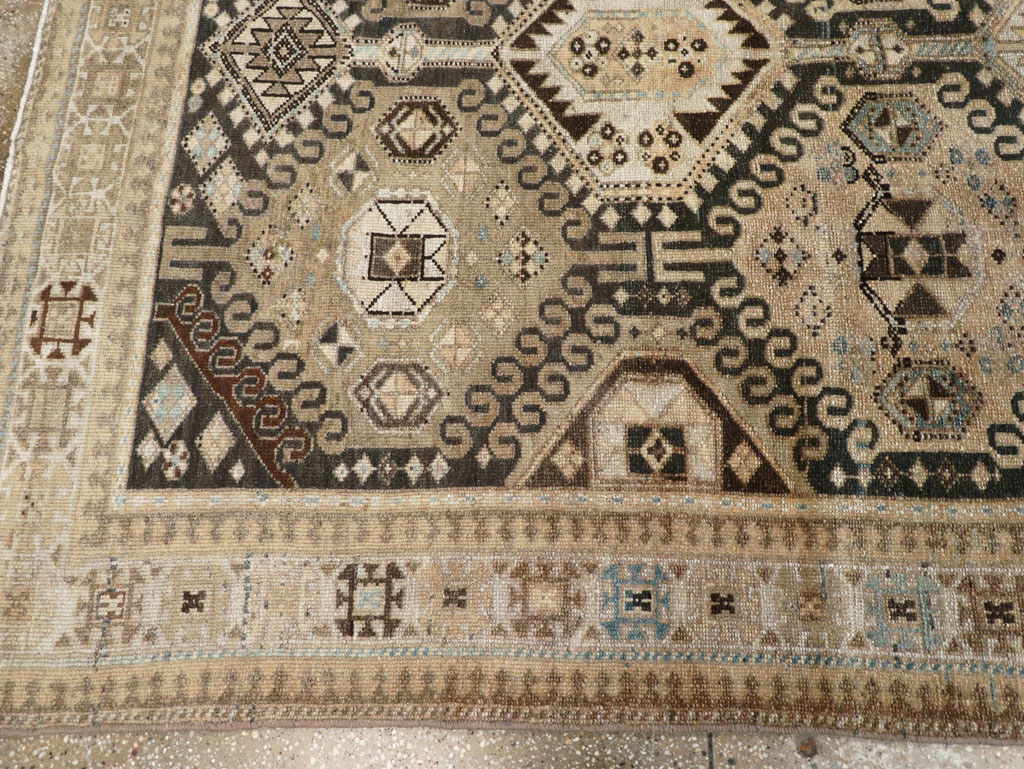 Vintage Persian Bakhtiari Tribal Wide Gallery Runner, No.29279 - Gsblank